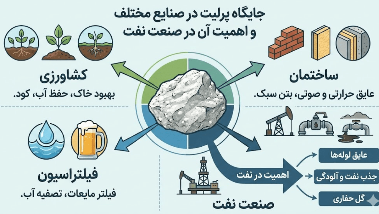 ساختار متخلخل دانه‌های پرلیت منبسط مناسب فیلتراسیون و عایق‌کاری صنعت نفت